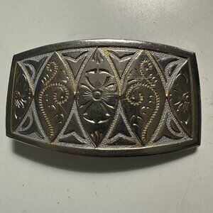 Vintage Unbranded Gold and Silver Tone 2.5 x 1.5” Lightweight Buckle
